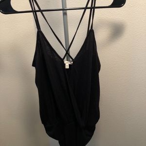 Black crossed bodysuit